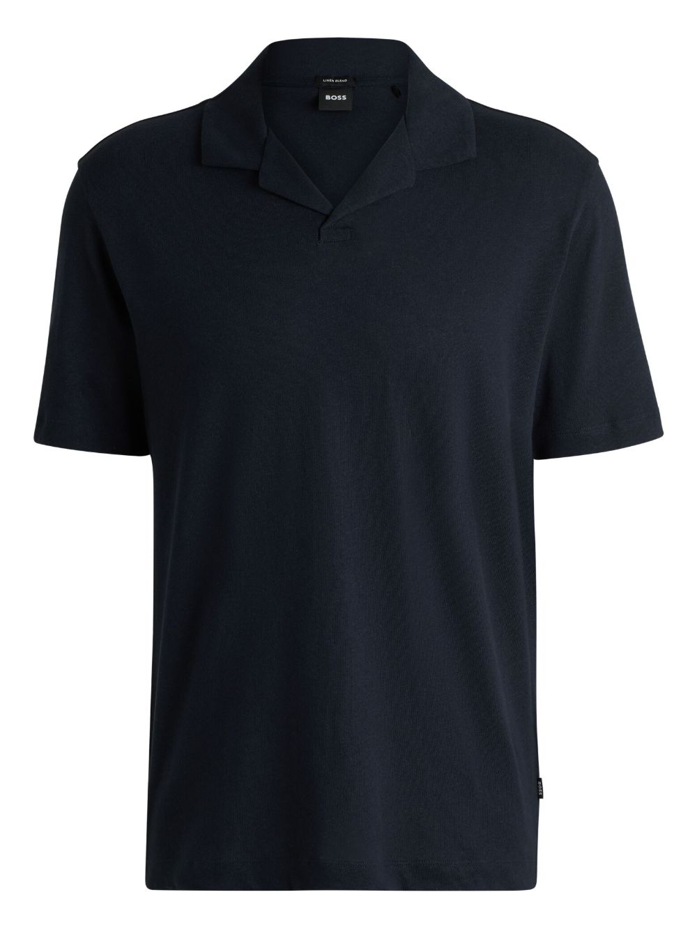 BOSS linen-blend polo shirt - Blue