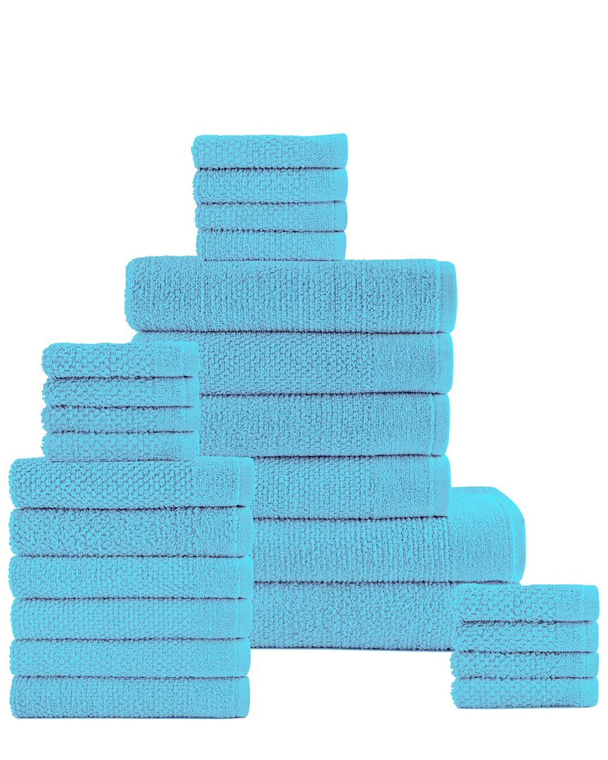 24Pc Popcorn Cotton Bath Towel Set