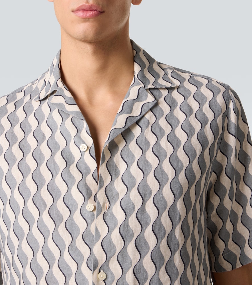 Roberto printed linen bowling shirt