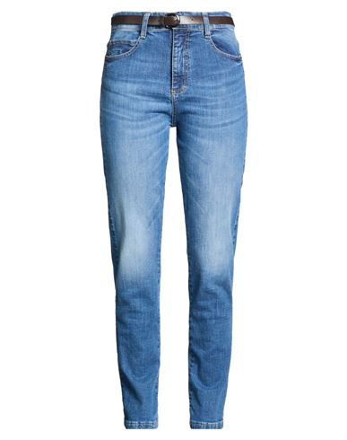 Woman Jeans Blue Size S Cotton, Elastane