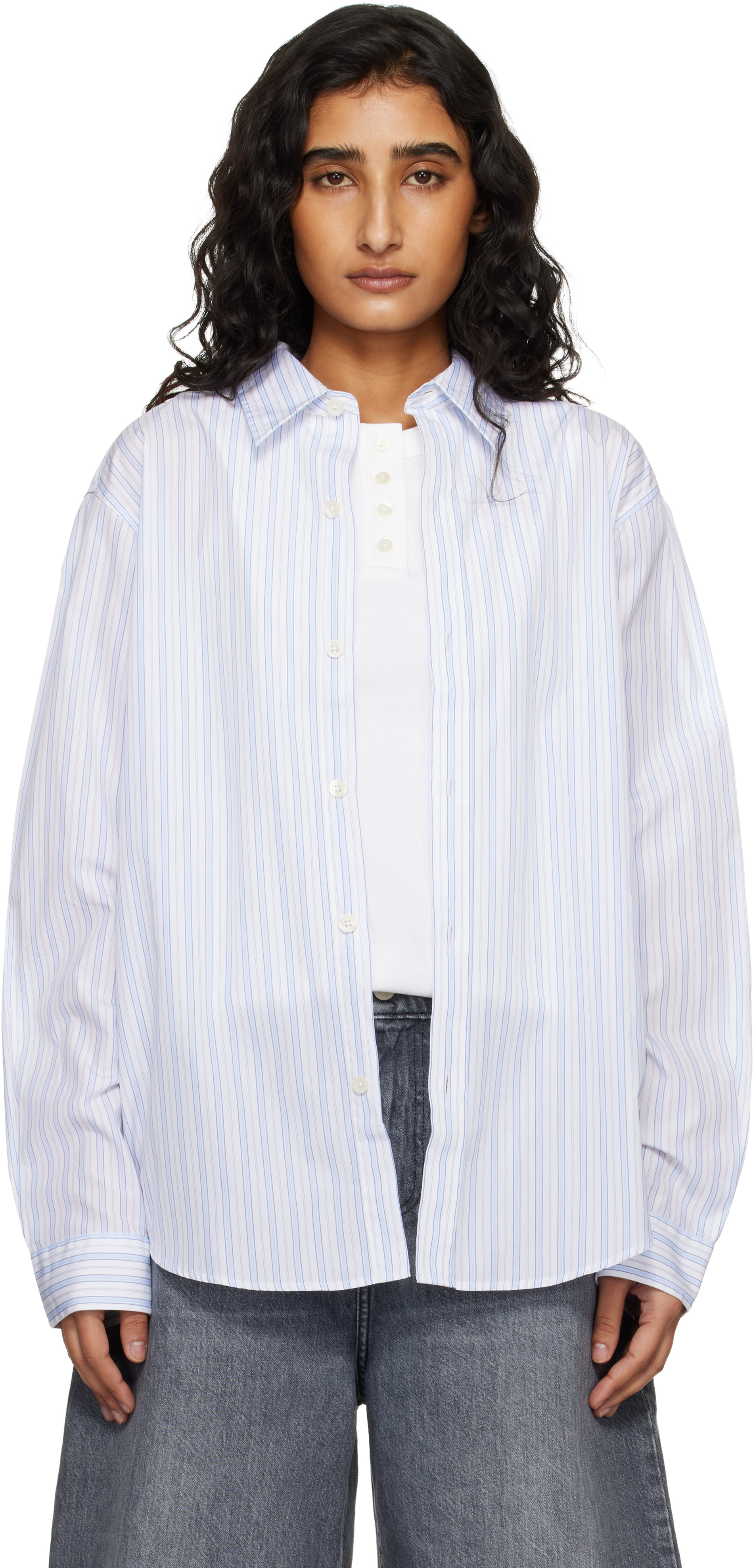White & Blue Evening Shirt