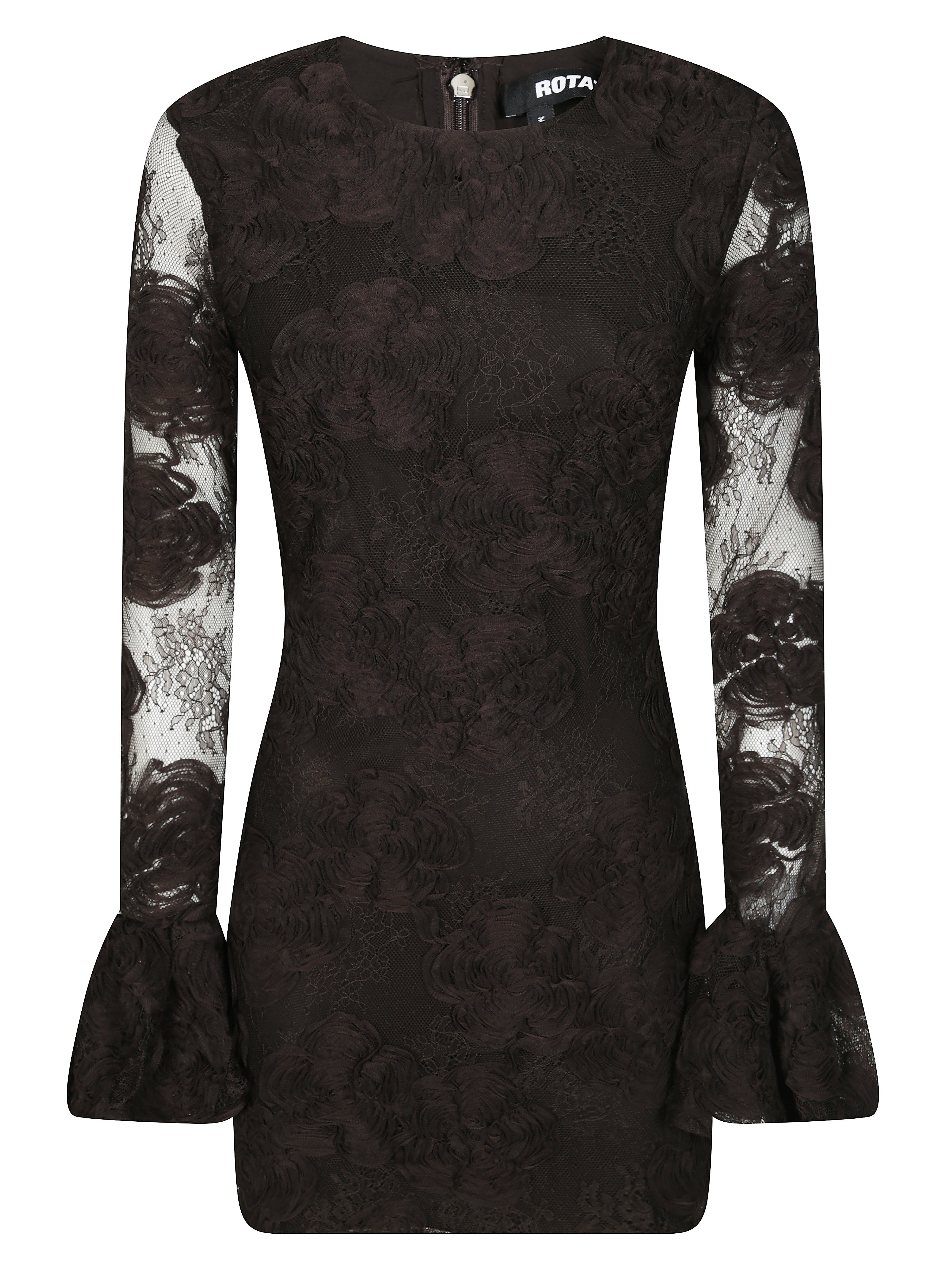 3D Flower Long Sleeve Mini Dress
