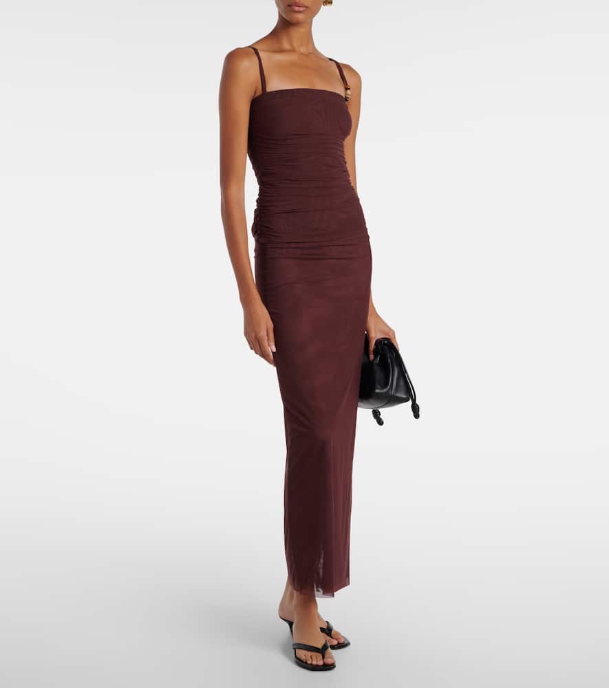 High-rise jersey midi skirt