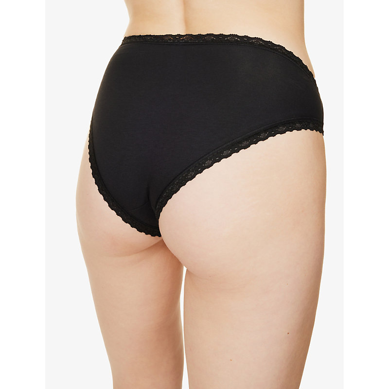 Womens Black Combination 7 Weekend Mid-rise Stretch-cotton Briefs Pack of Three