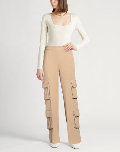 Annarita N Woman Pants Beige Size 4 Polyester, Elastane