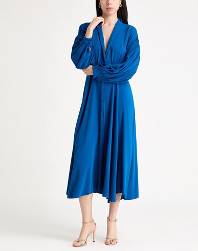 Woman Maxi dress Blue Size M Recycled polyester, Polyester