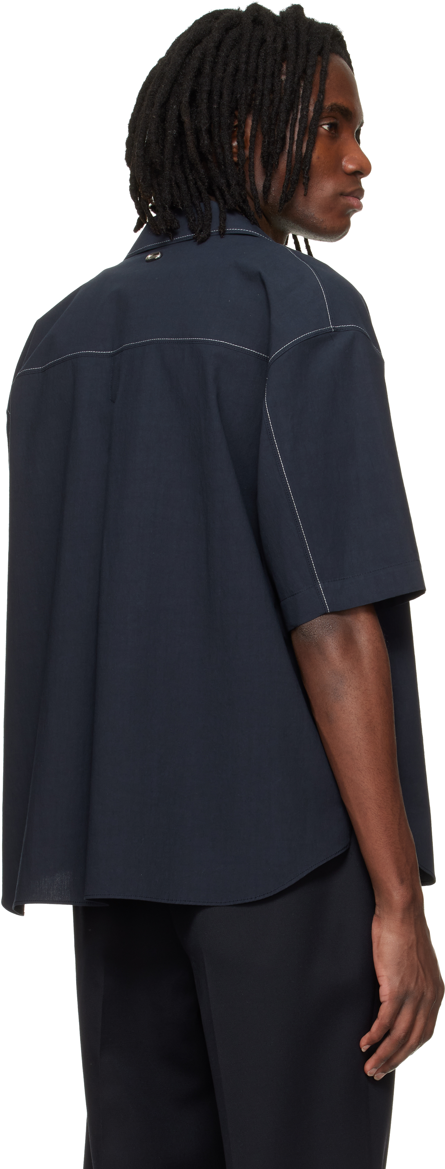 Navy Camp Collar Shirt