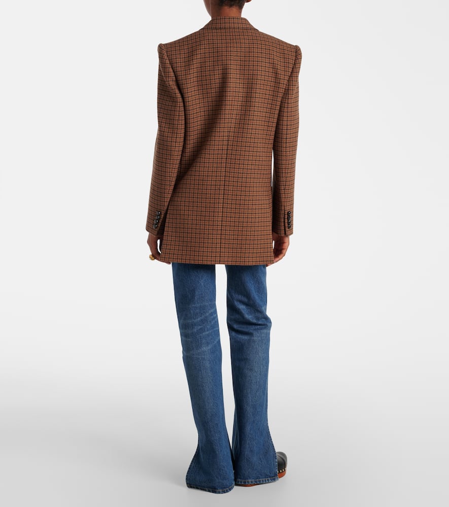 Chloé Checked double-breasted wool-blend blazer