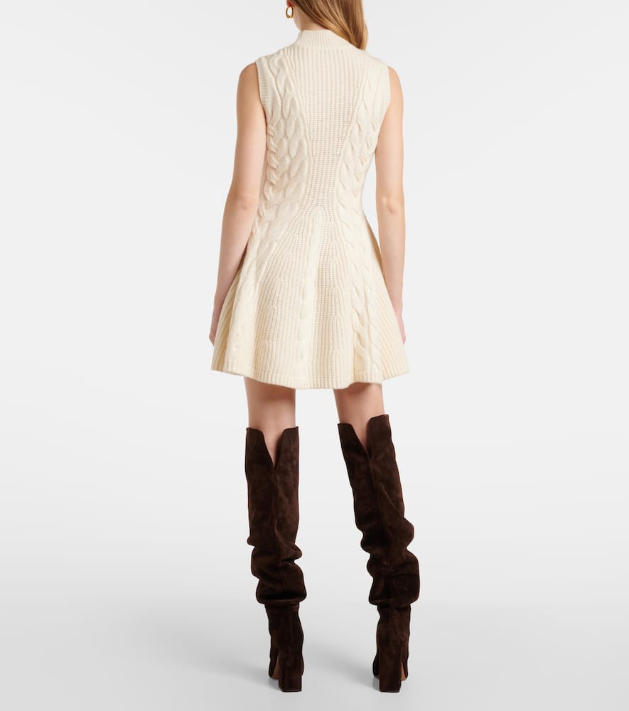 Charade cable-knit wool-blend minidress