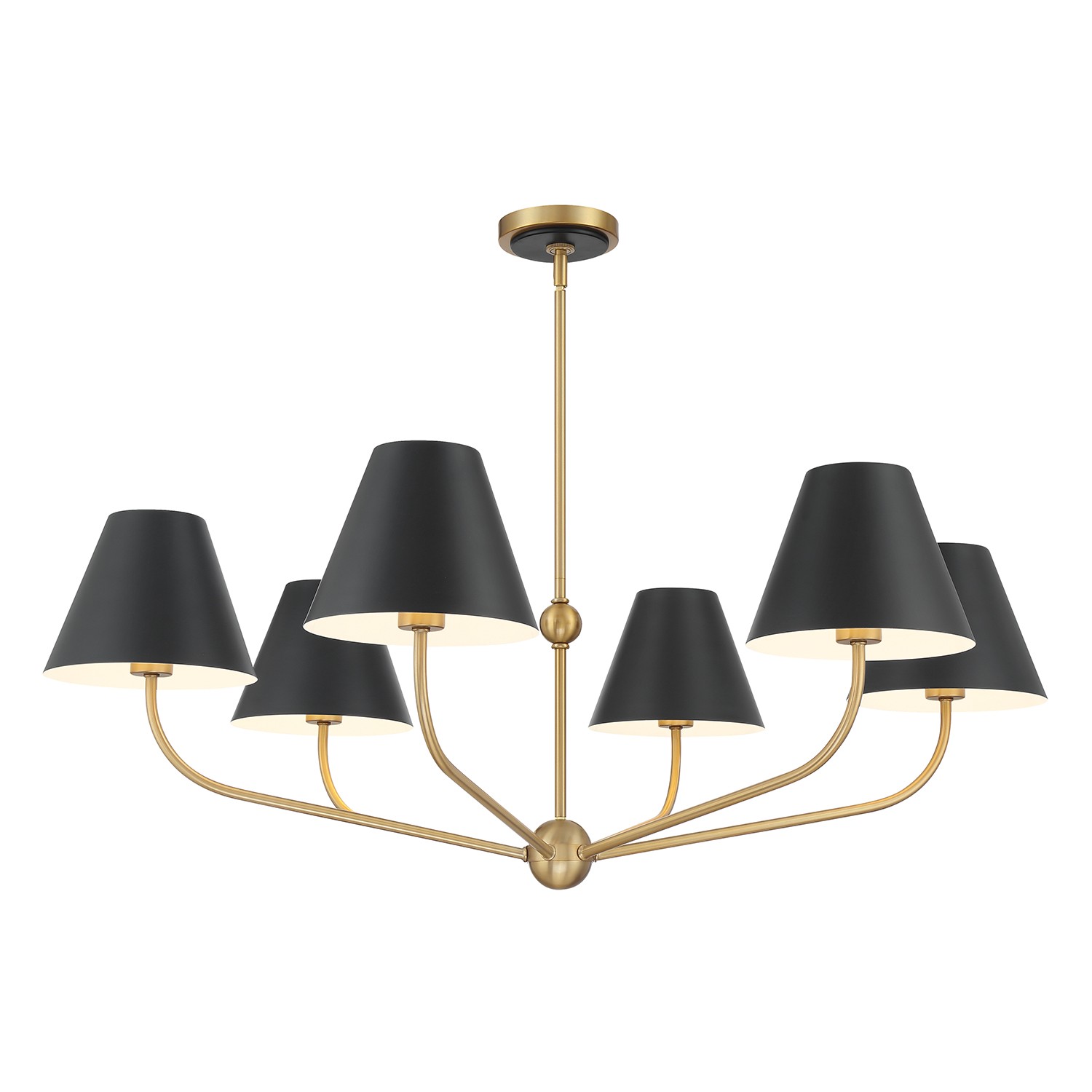 Vibrant Gold + Matte Black Chandelier from the Xavier Collection