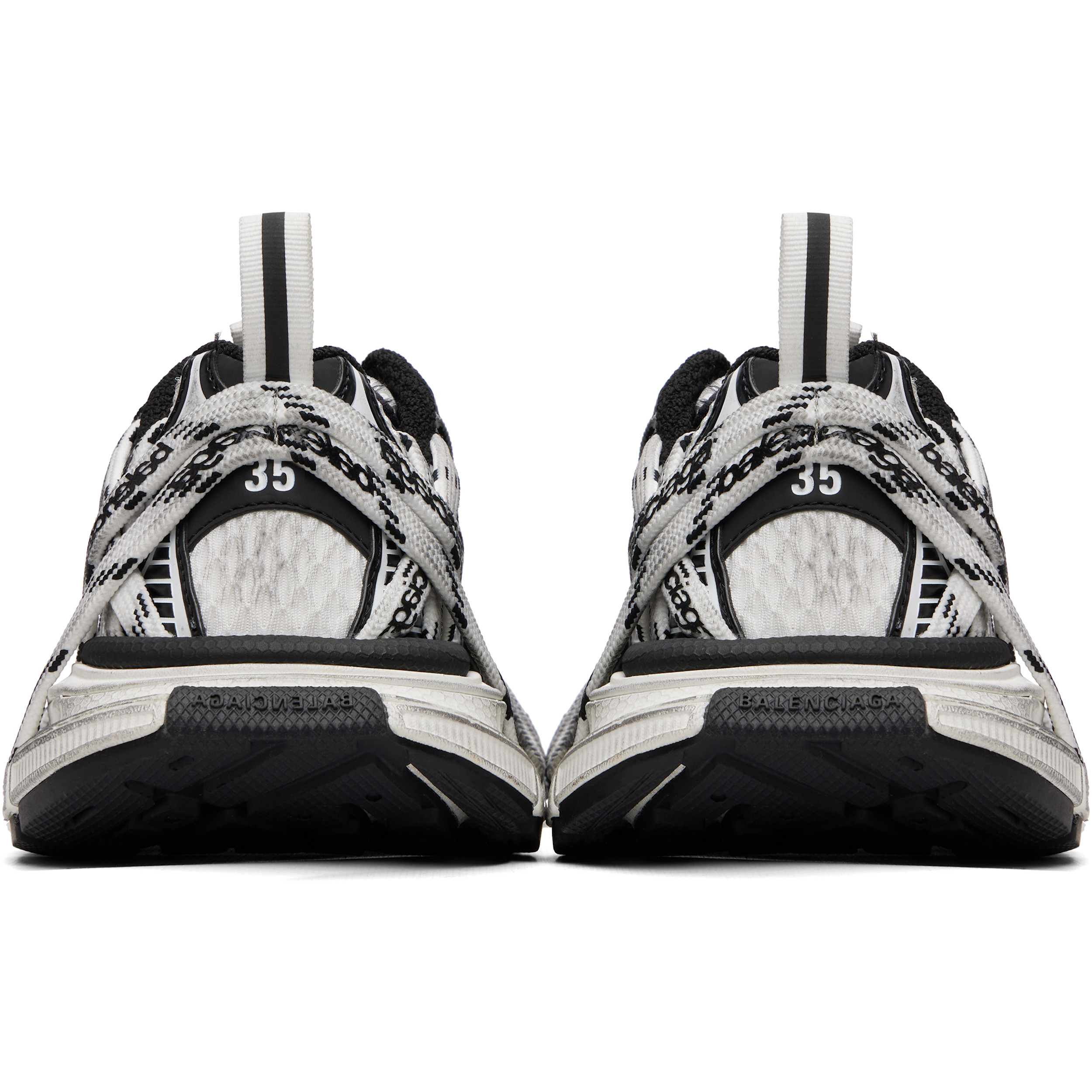 White & Black 3XL Extreme Laces Sneakers