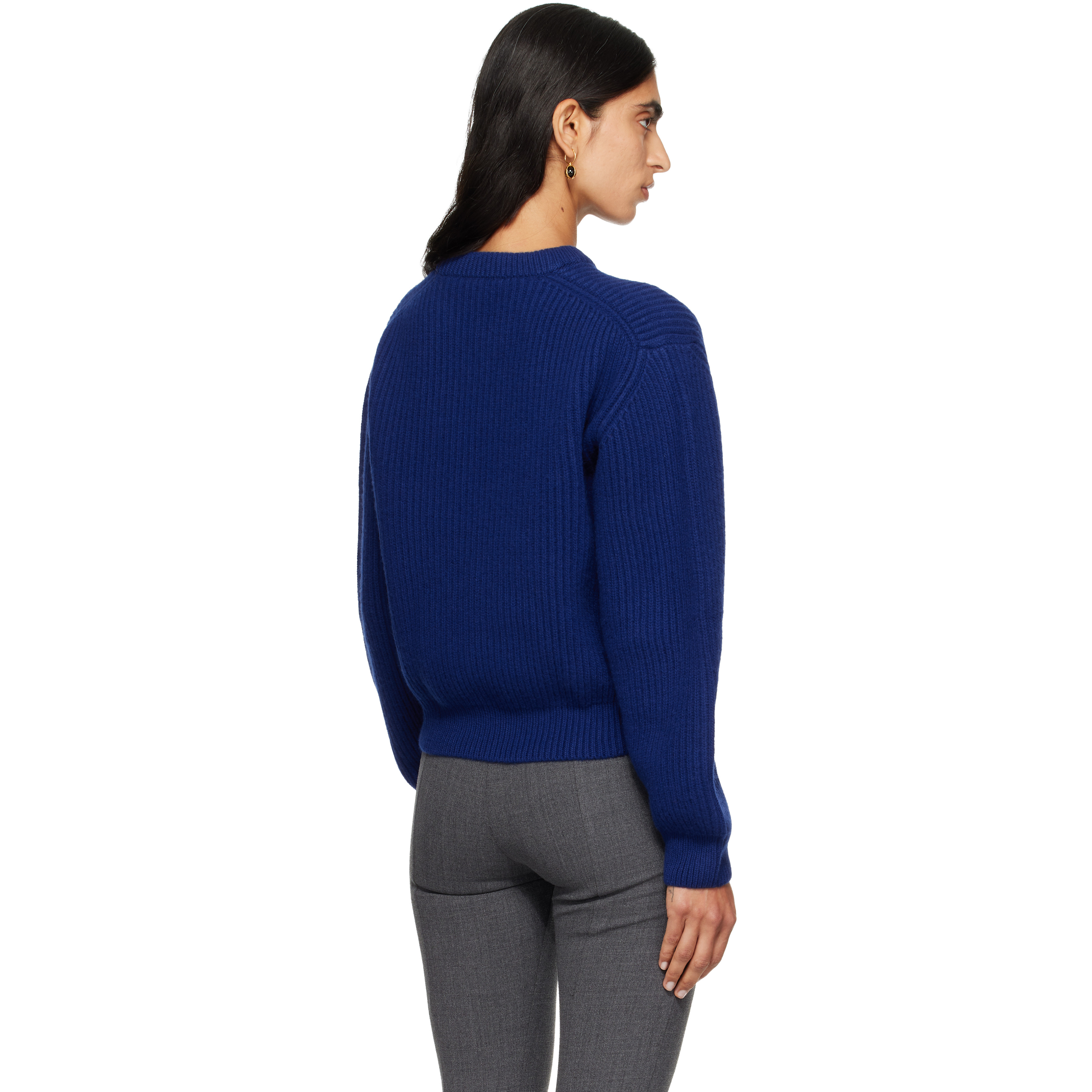 Blue Wool Crew-Neck Sweater