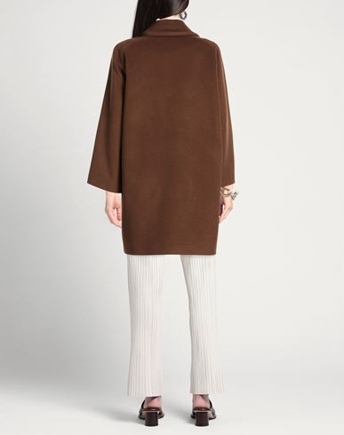 Woman Coat Brown Size 4 Polyester, Viscose, Elastane
