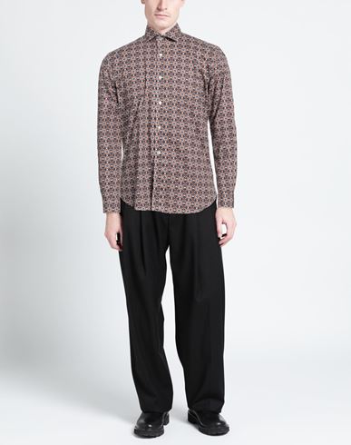 Man Shirt Midnight blue Size L Cotton, Elastane