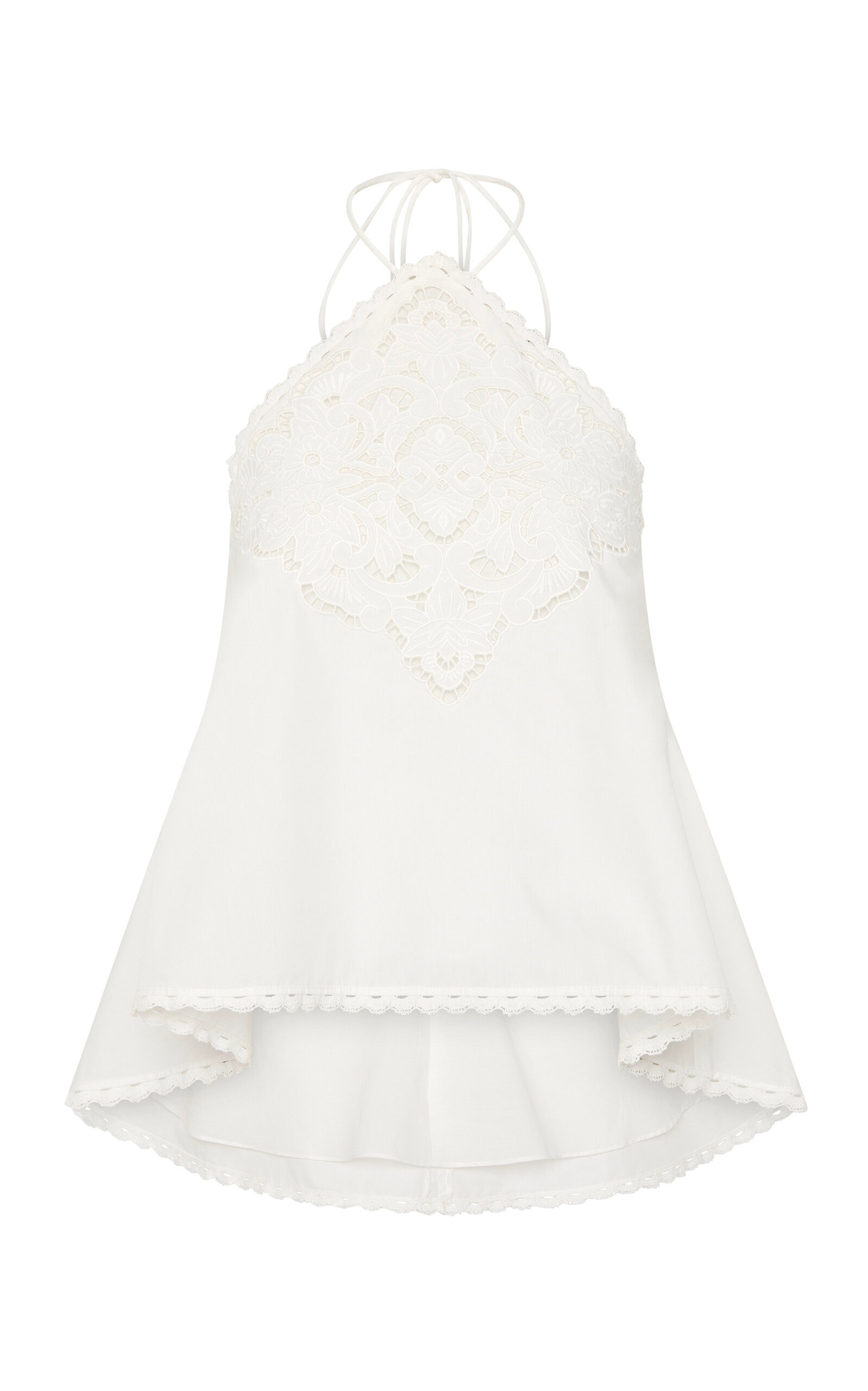 Marianne Broderie Anglaise Cotton Halter Top - Moda Operandi