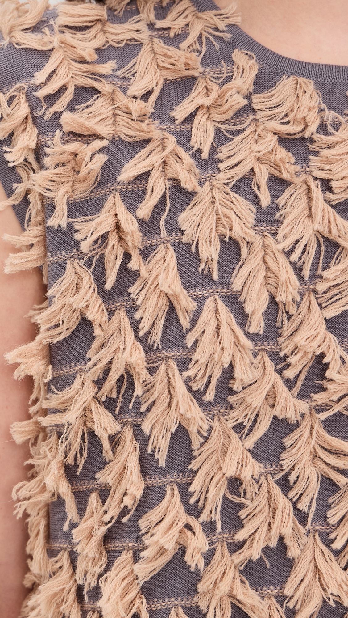 Hazlitt Fringe Top Dusty Mauve/Blush