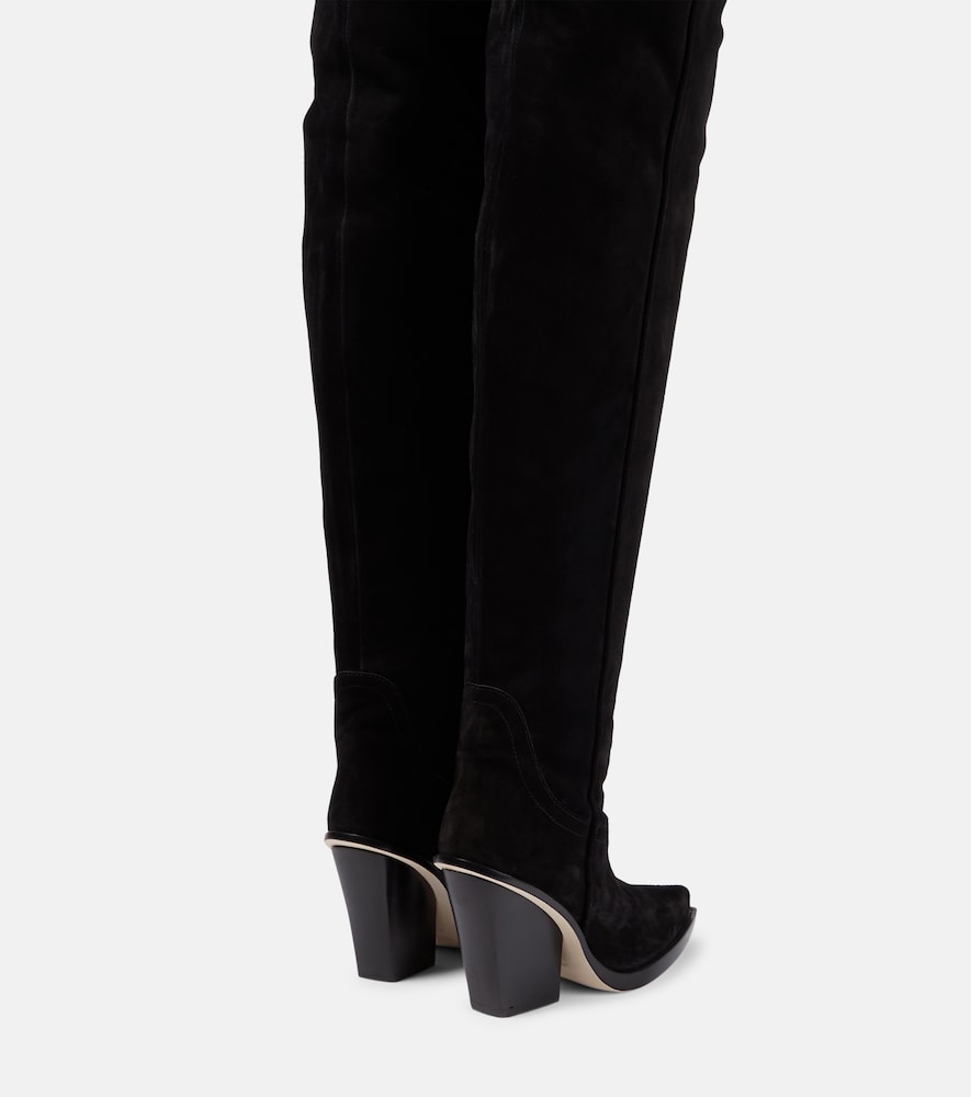 Suede over-the-knee cowboy boots