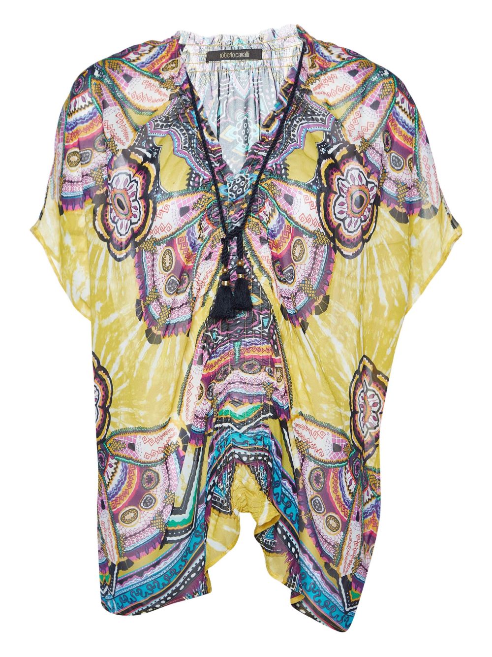 Pre-owned printed kaftan top - Yellow