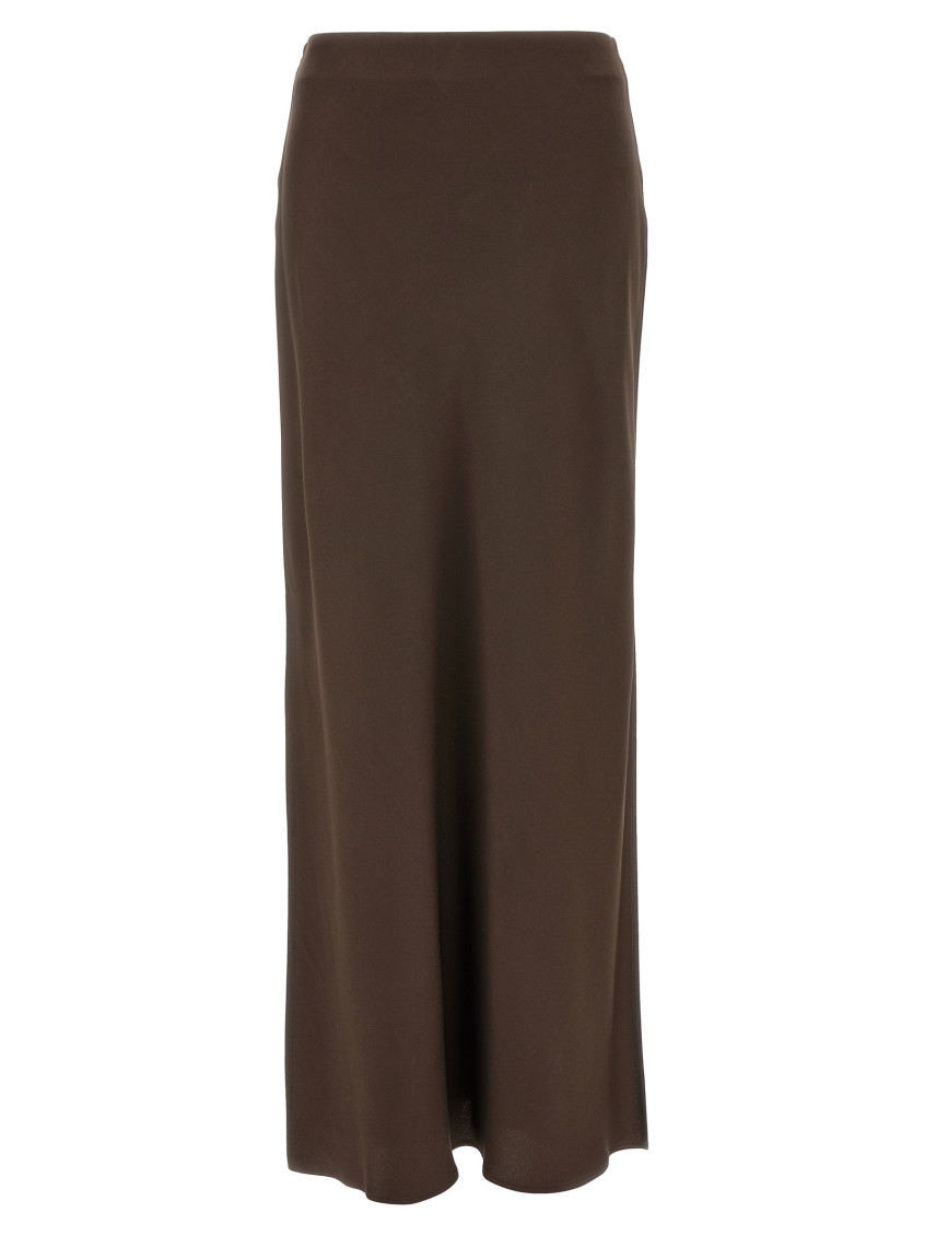 Bias-cut maxi skirt - Brown