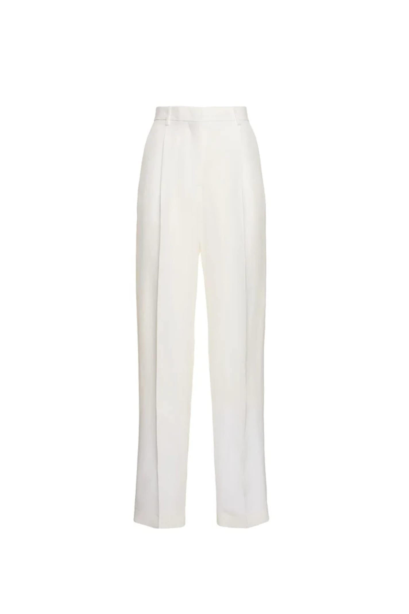 Pleat-detail trousers - White