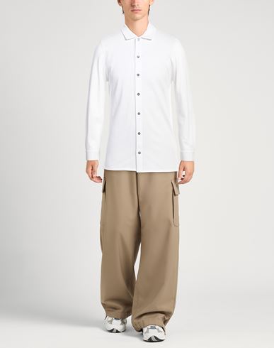 Alpha Studio Man Shirt White Size 36 Cotton, Elastane