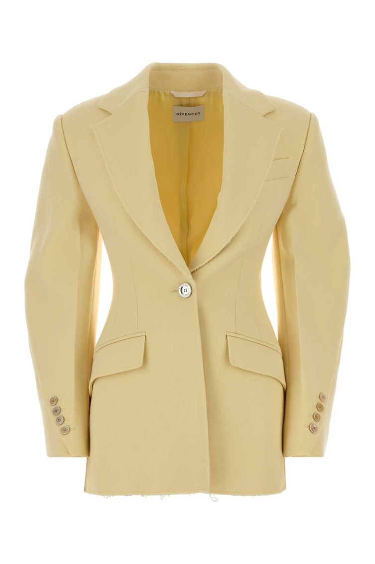 Pastel Yellow Crepe Blazer