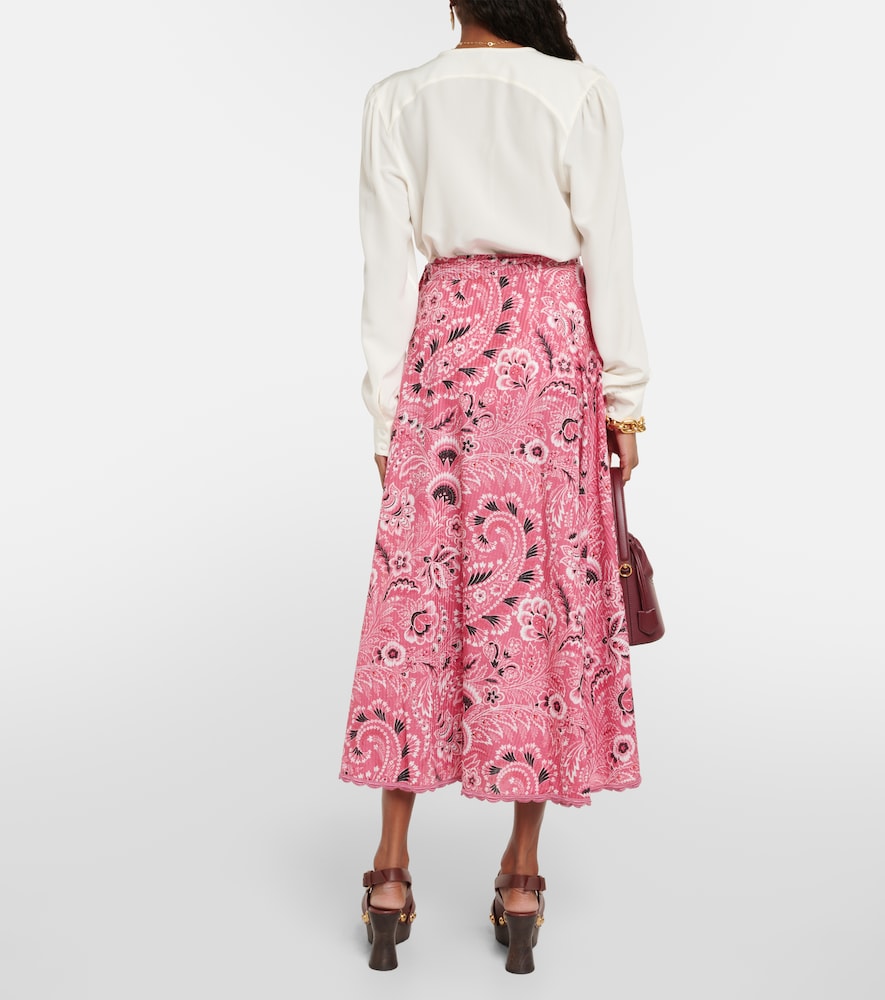 Paisley cotton and silk maxi skirt