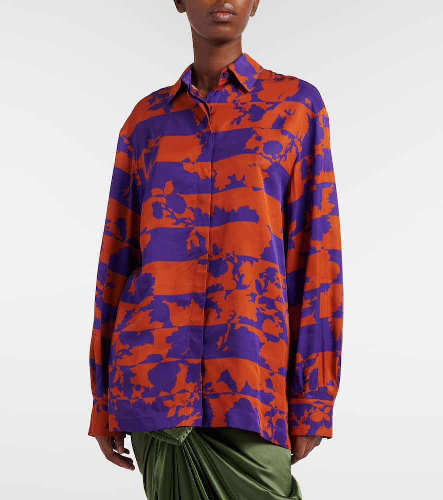 Printed satin shirt