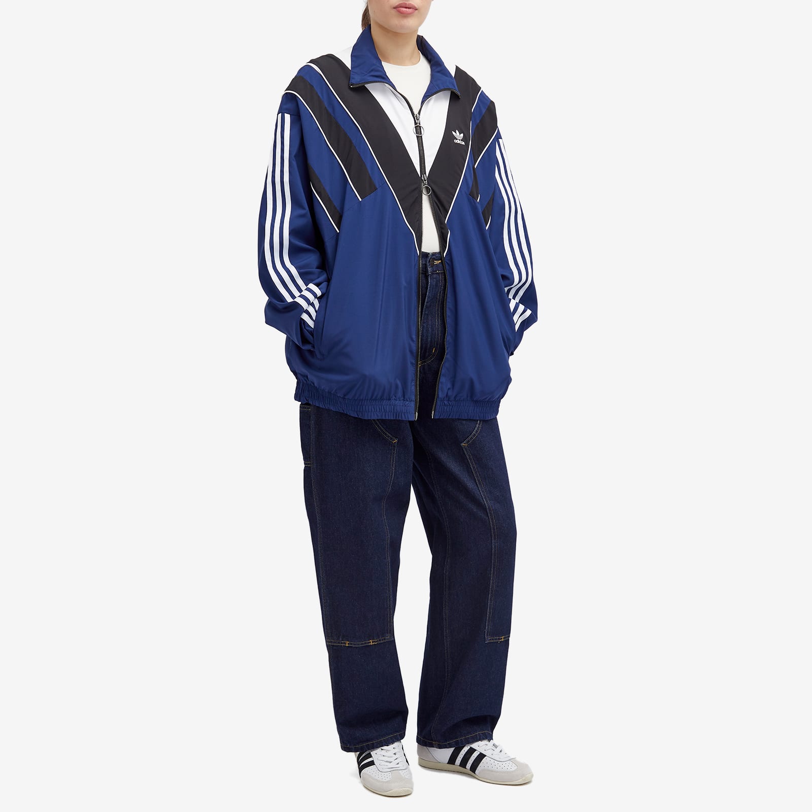 Women's Rasant Oversized Zip Off Track Top in Dark Blue
