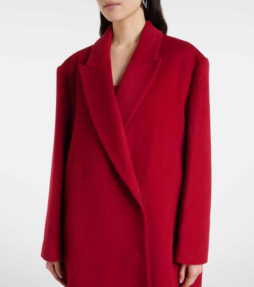 Serge wool-blend overcoat