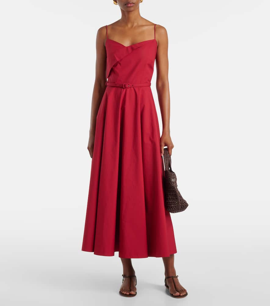 Cotton poplin midi dress