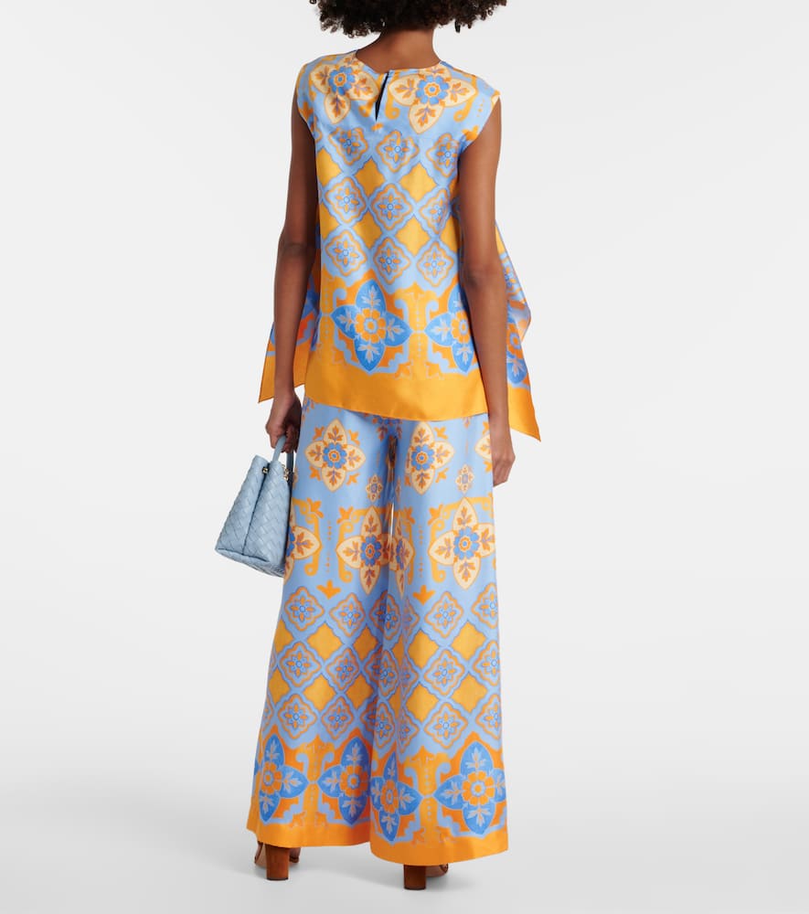 San Carlo printed silk twill top