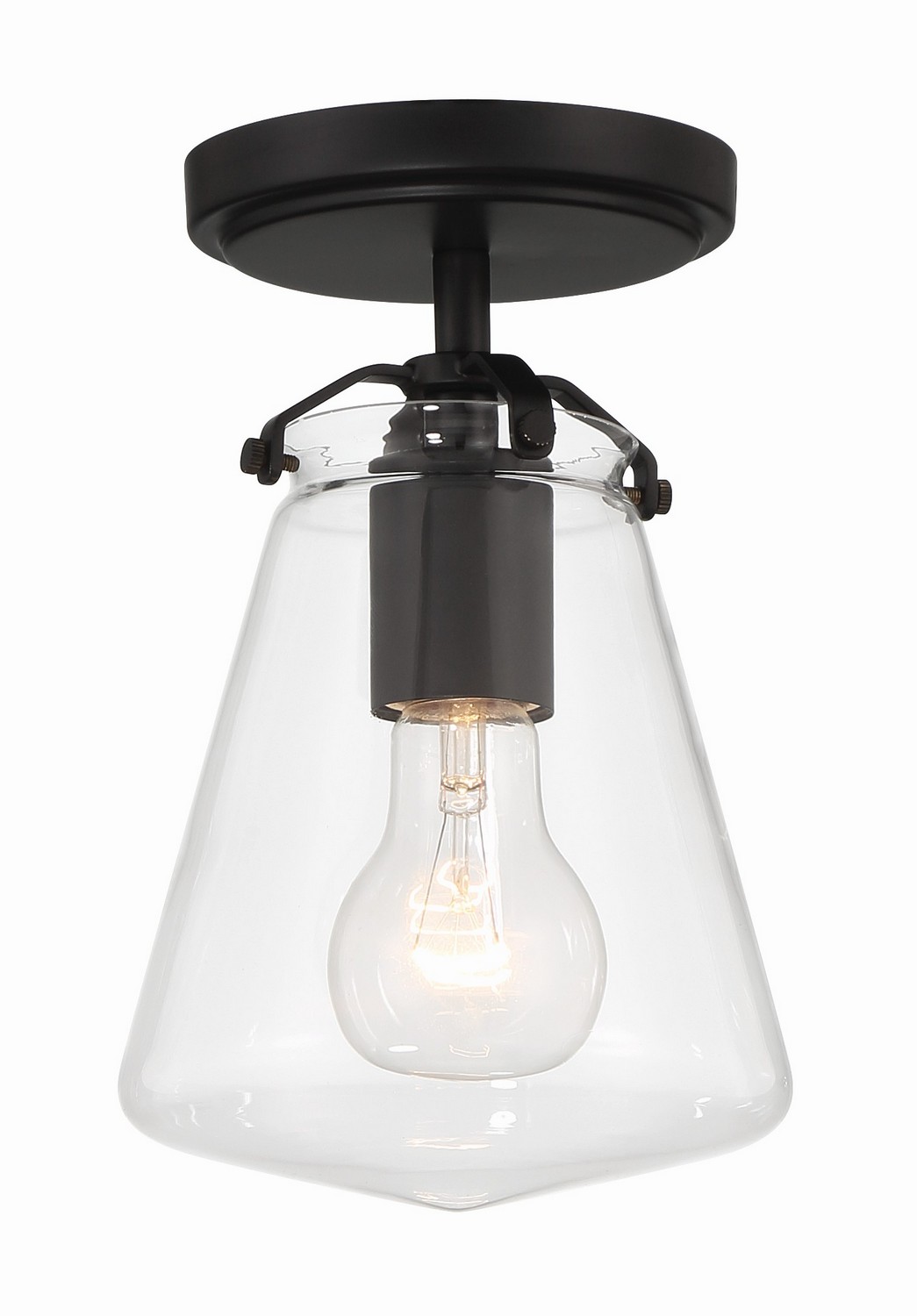 Voss 1-Light Semi-Flush Mount in Matte Black