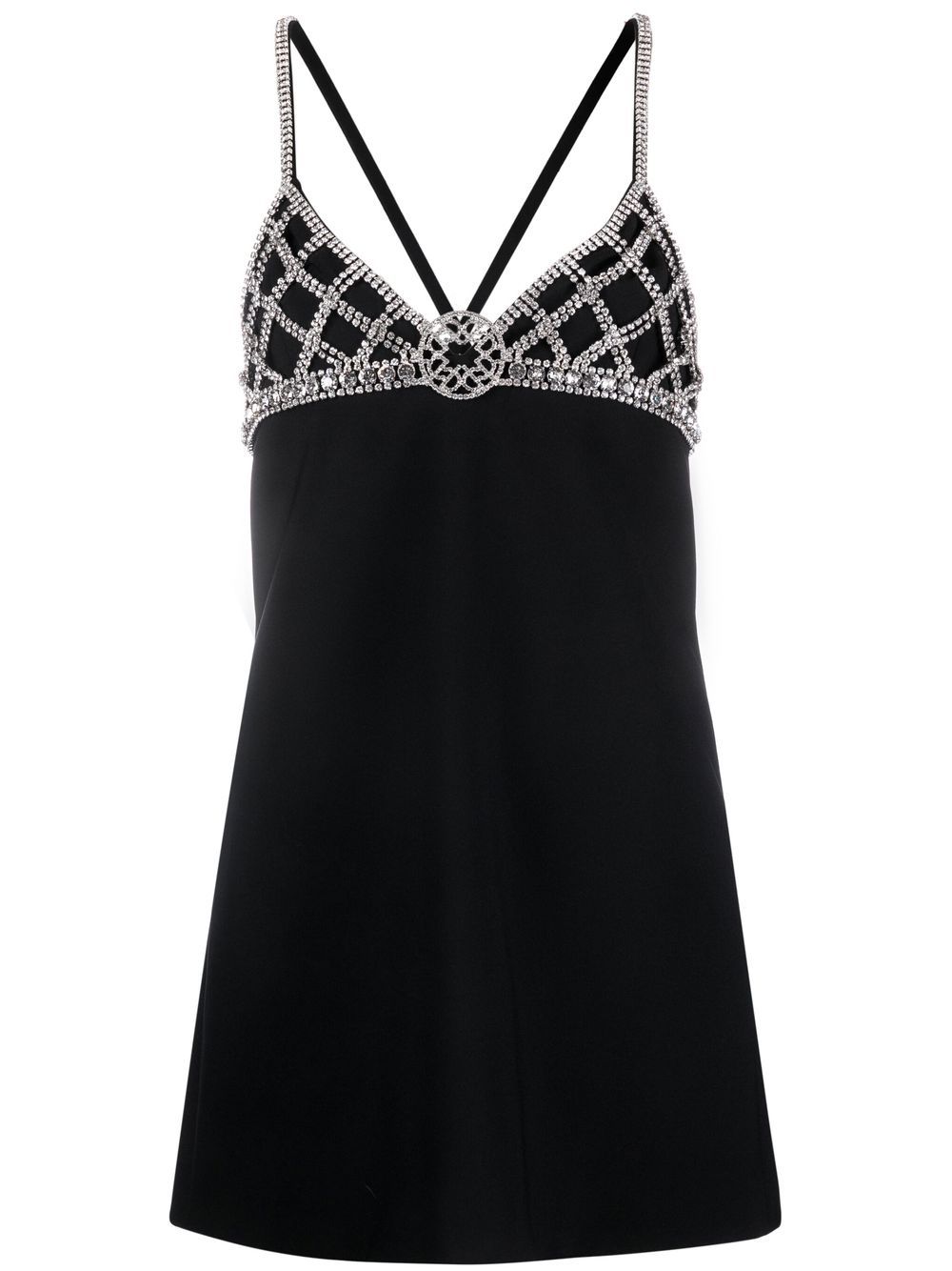 Crystal open-back minidress - Black