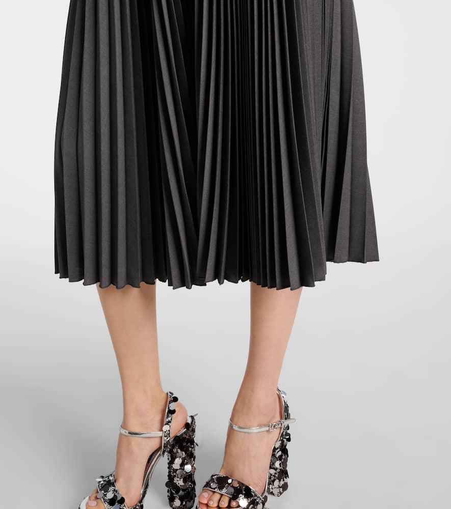 Plissé midi skirt