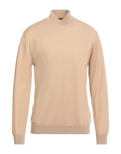 Daniele Fiesoli Man Turtleneck Apricot Size XL Merino Wool