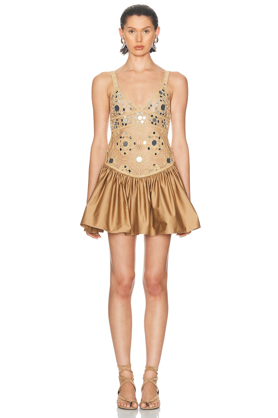 Retrofete Thelma Crochet Dress in Beige. - M also in