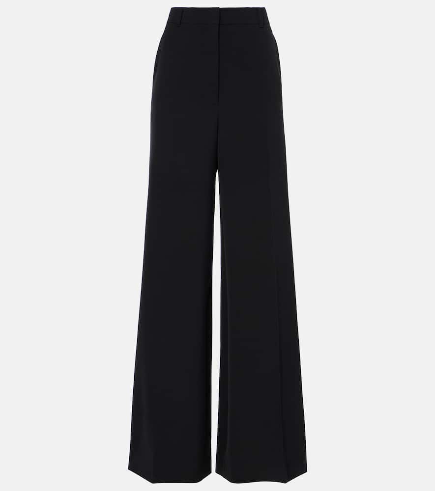 High-rise wool-blend wide-leg pants
