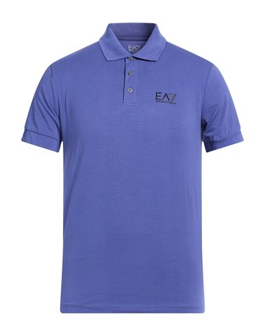 Man Polo shirt Purple Size L Cotton, Elastane
