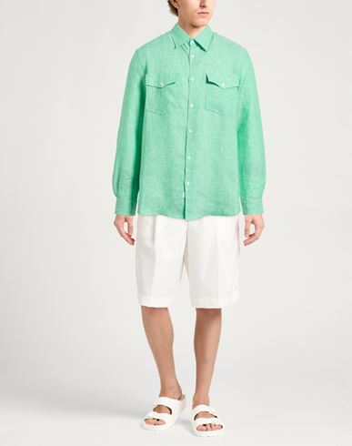 Man Shirt Green Size 15 ½ Linen