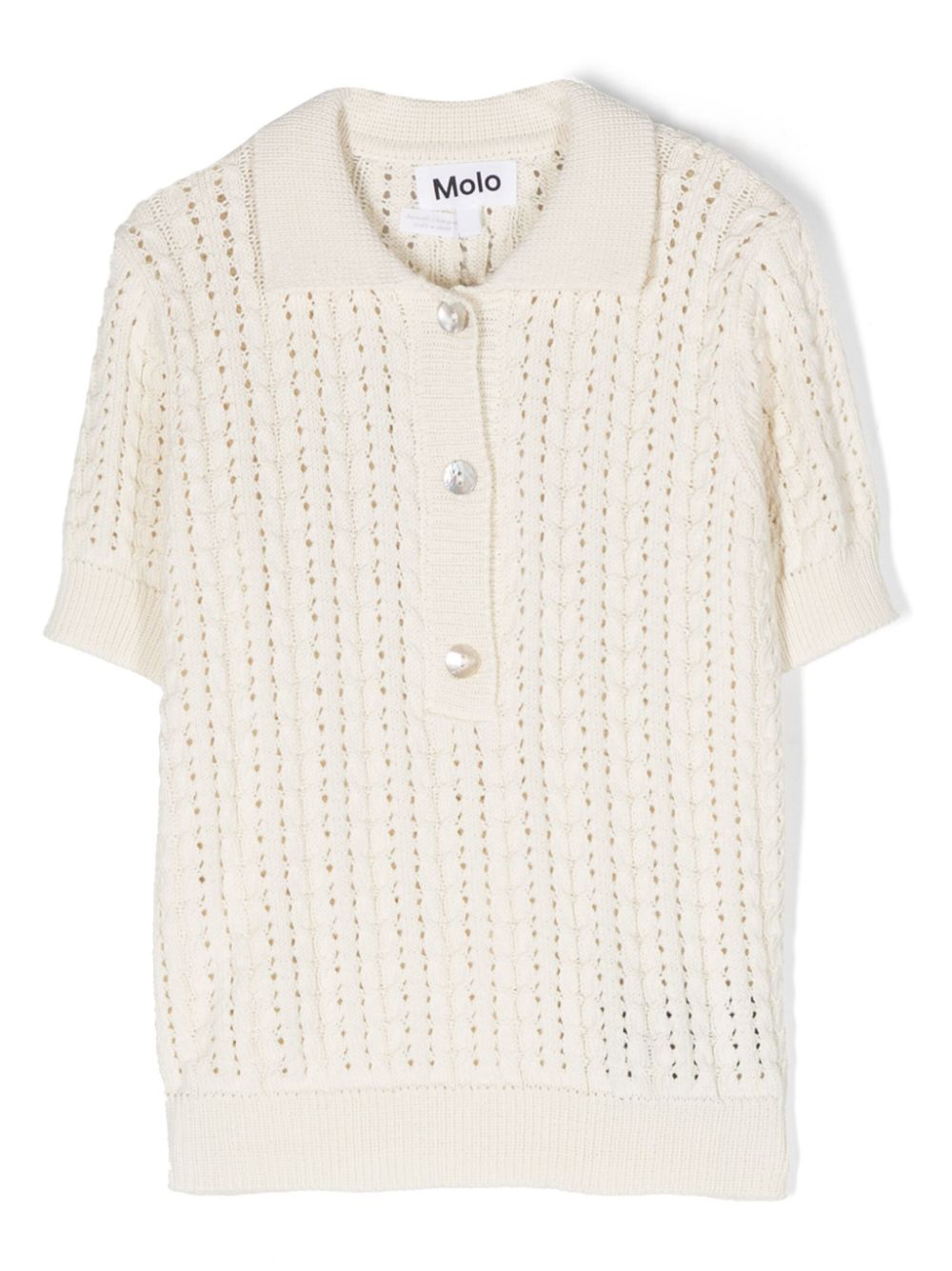Gretel open-knit cotton T-shirt - White