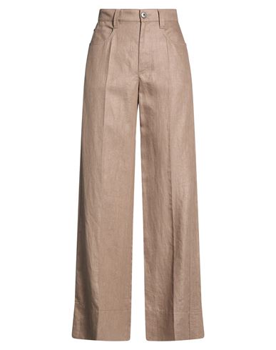 Woman Pants Light brown Size 4 Linen, Brass