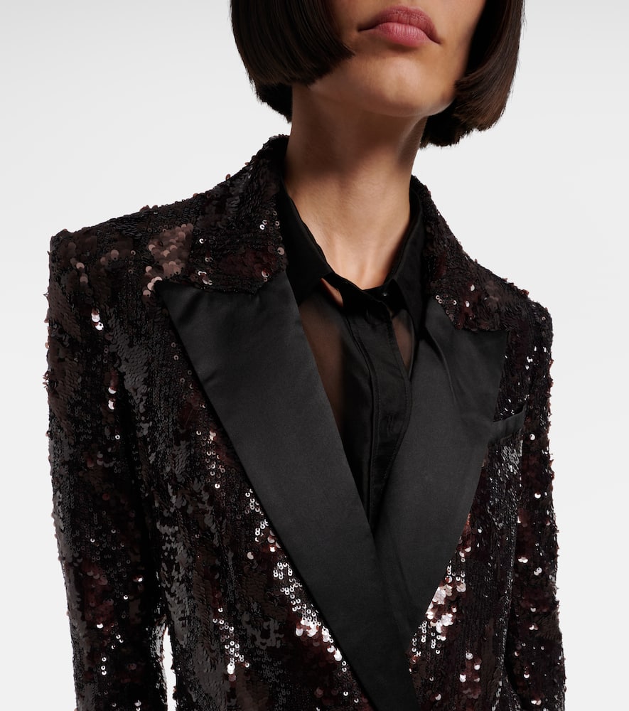 Sequined double-breasted blazer