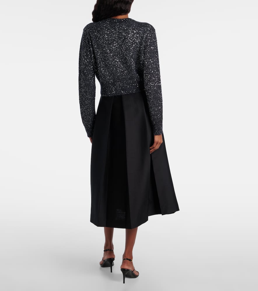 Embellished cropped alpaca-blend cardigan