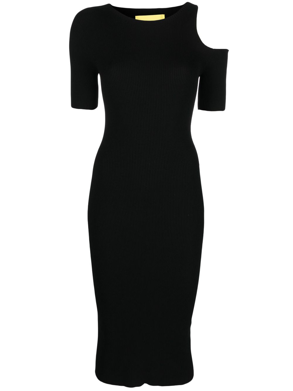 Cut-out ribbed midi dress - Black