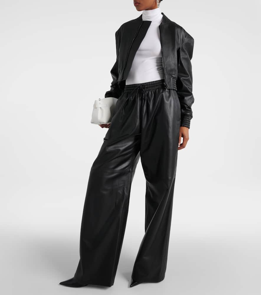 Wardrobe. NYC Leather wide-leg pants