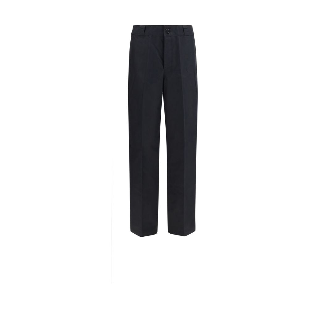 Wide-Leg Technical Canvas Trousers — Black