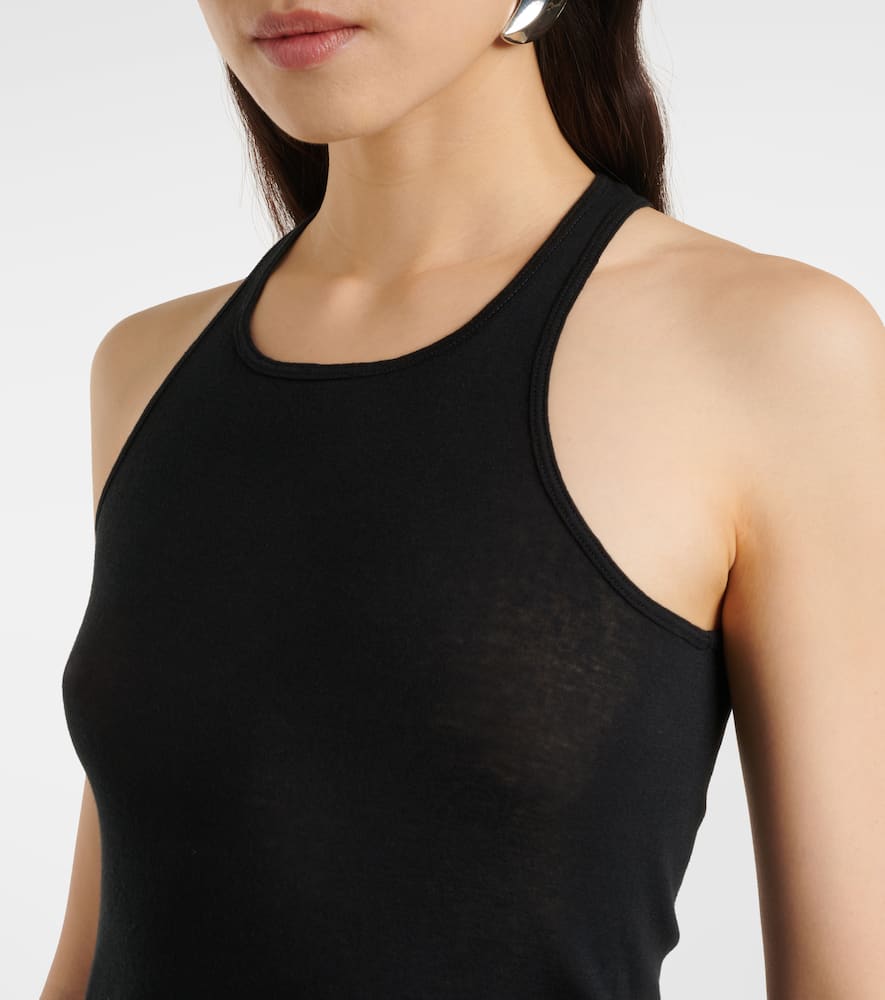 Ribbed-knit cotton tank top