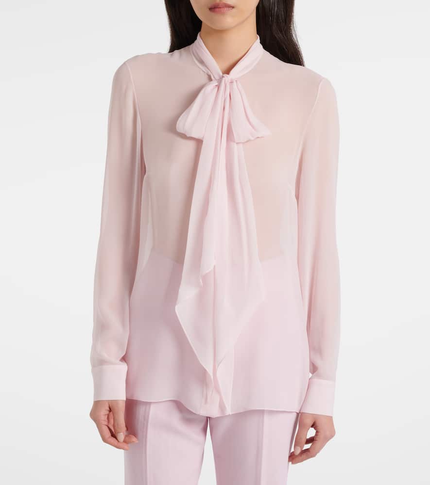 Shildon tie-neck silk blouse