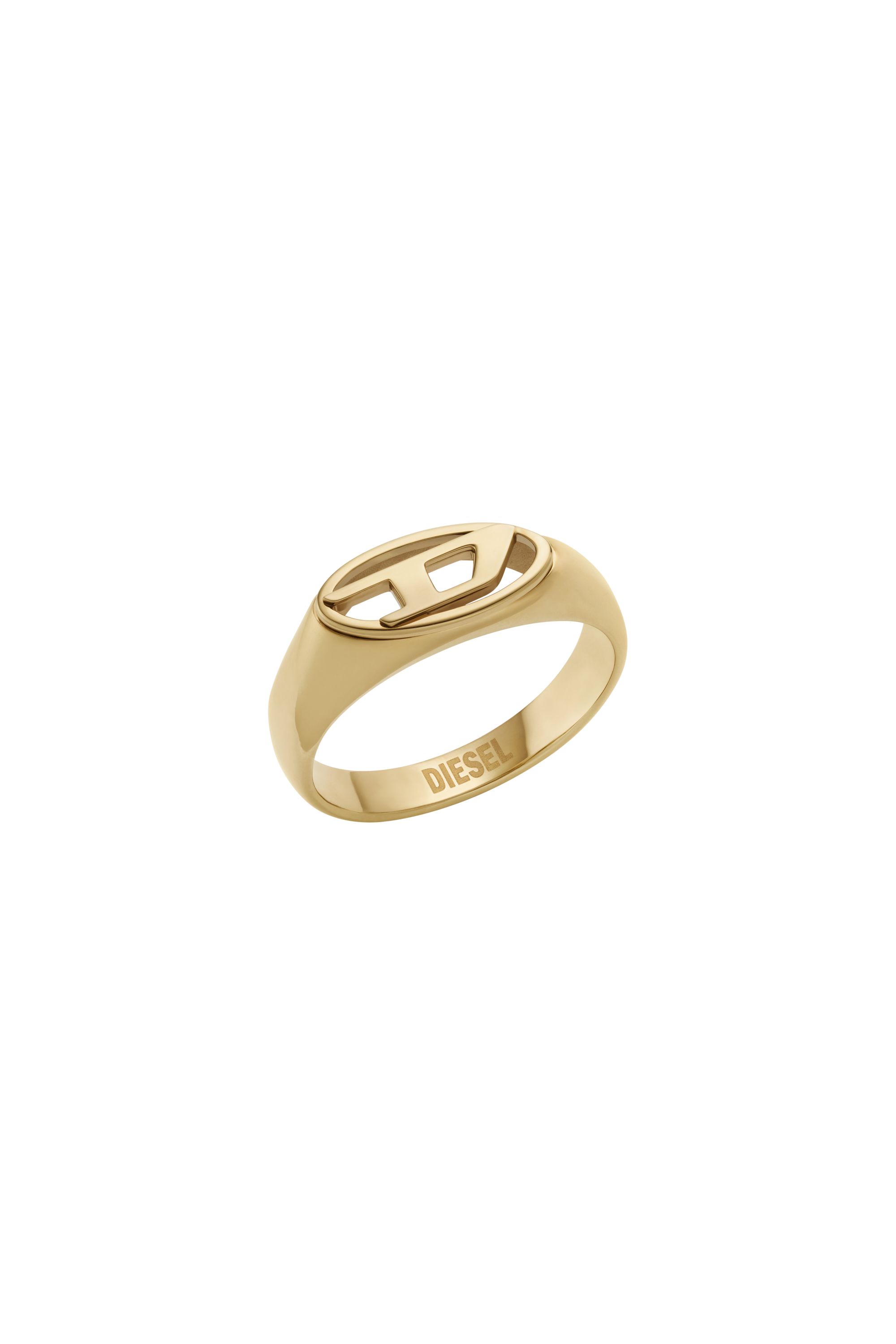 Gold-Tone Stainless Steel Signet Ring - Rings - Unisex - Gold